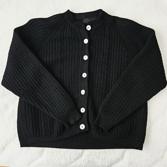 1960's Black Chunky Cardigan - Picture 1 of 7